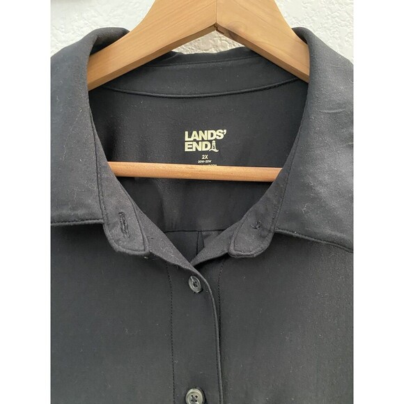 Land's End Women's Long Sleeve Soft Performance Roll Tab Tunic 2XL Black - Picture 4 of 12